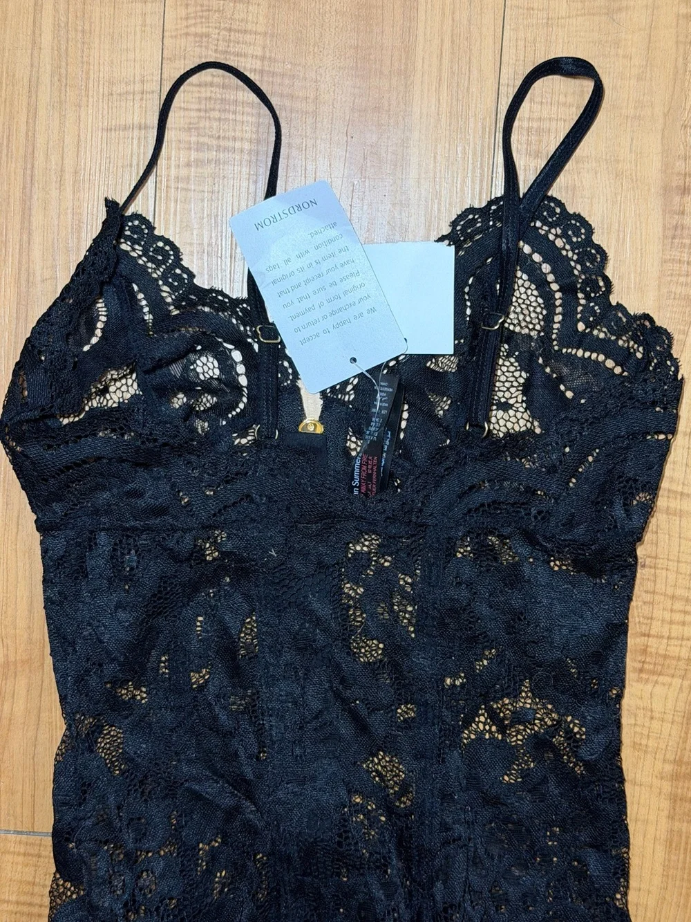 Ann Summers Black Lace Zip Sexy Teddy Bodysuit Women Intimates Garter Straps